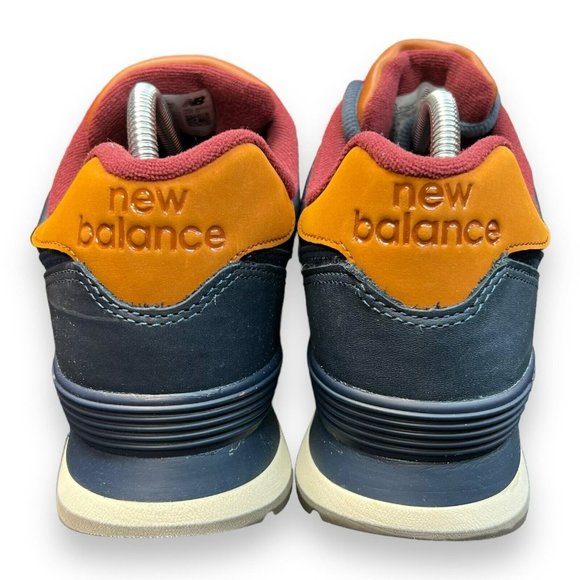 New Balance 574 Men's Blue/Brown Leather Athletic Sneakers Shoes US Size 9.5 Med - Picture 6 of 9